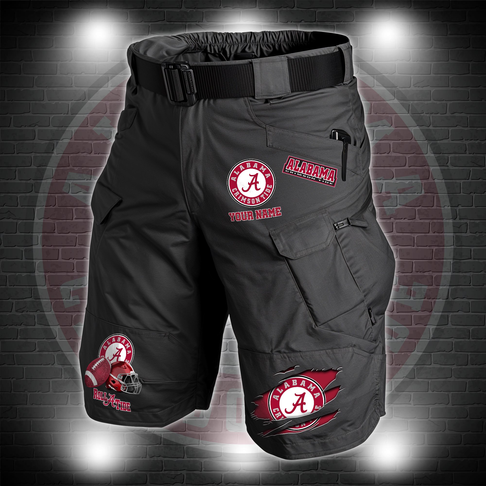 Alabama Crimson Tide 2D Summer Men Cargo Short Custom Name , Sport Team Short For Fans, Sport Lover Gifts ETRG-60211