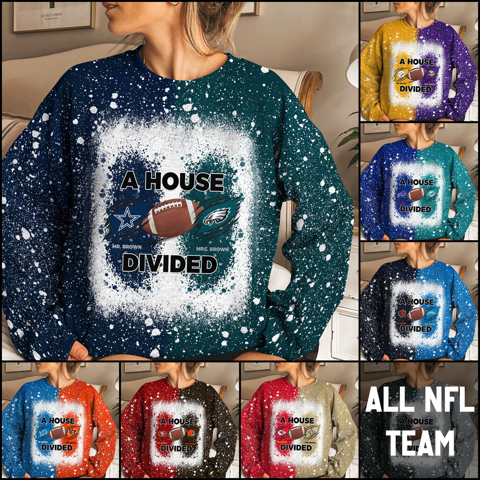 House Divided Sweatshirt, Hoodie And T-shirt Custom Names And Choose Your Team, House Divided Shirts, Fan Gifts ETRG-60782