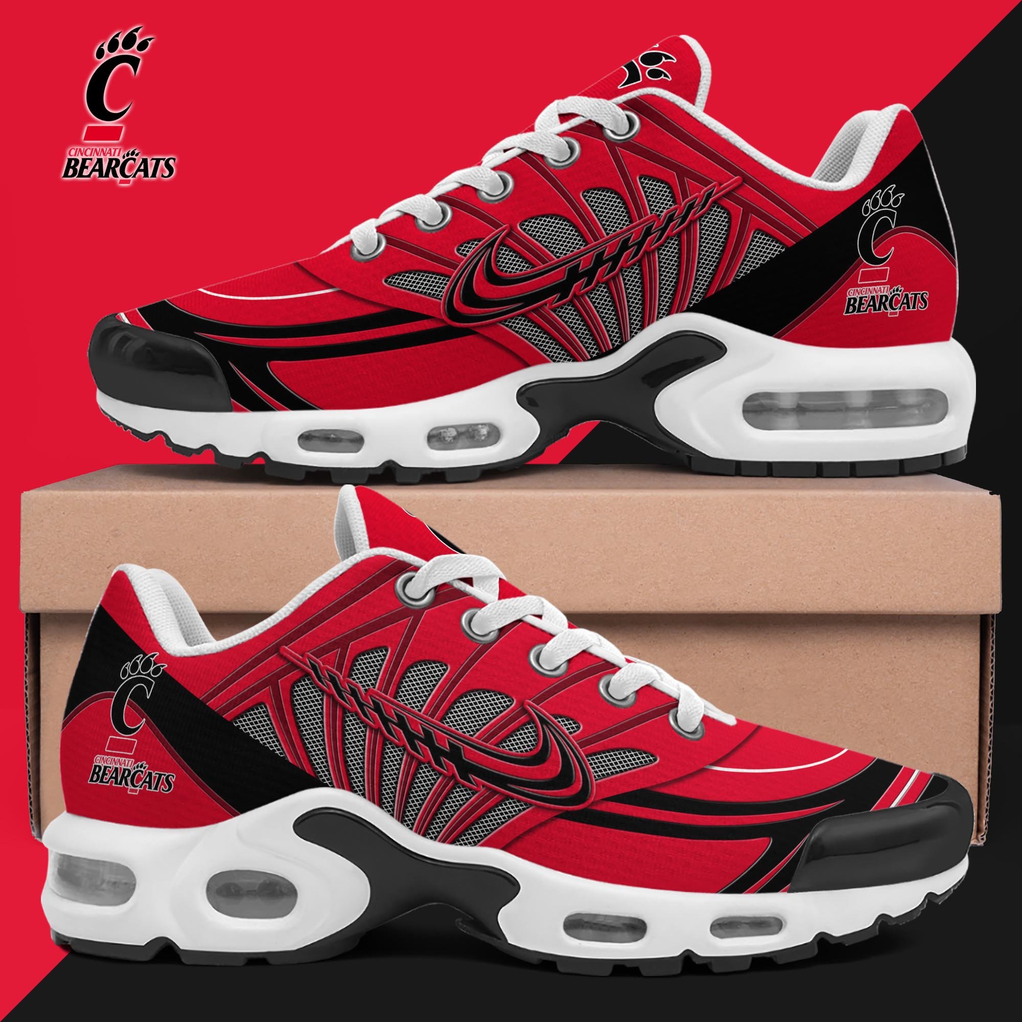 Cincinnati Bearcats TN Shoes Custom Name, Sport Shoes For Fan, Fan Gifts ETRG-61135